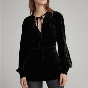 Polo Ralph Lauren black velvet top blouse